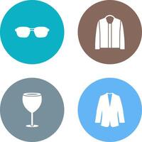 lentes y chaqueta icono vector