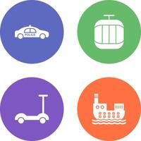 Police Car and Cable Car Icon vector