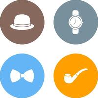 Hat and Watch Icon vector