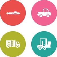 Submarine and Pickup Icon vector