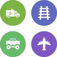 Ambulance and Train tack Icon vector