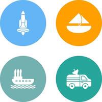 Rocket and Small Yacht Icon vector