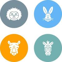 Sloth and Rabbit Icon vector