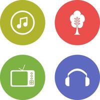 Music Player and Tree Icon vector