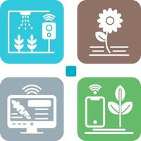 Smart Farm and Flowers Icon vector