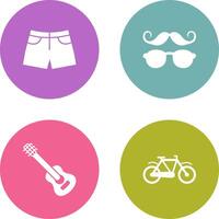 hipster estilo y pantalones cortos icono vector