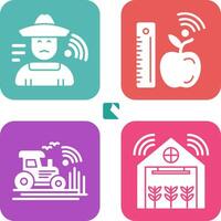 Farmer and Measure and Measure Icon vector