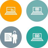 Online Stats and Online Study Icon vector