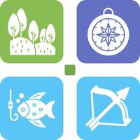 Forest and Compass Icon vector