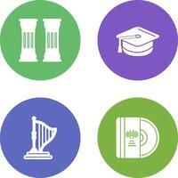 Column and Mortarboard Icon vector