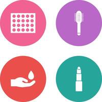 Colored Palette and Comb Icon vector