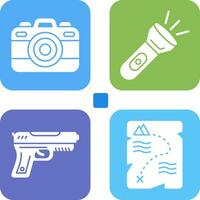 Camera and Flash Light Icon vector