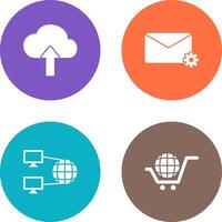 Upload to Cloud and Message Settings Icon vector