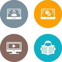 Flex Time and Online Lesson Icon vector