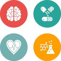 Brain and Capsule Icon vector