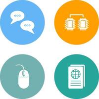 Conversation Bubbles and Processors Connected Icon vector