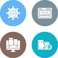 Virus and Error Code Icon vector
