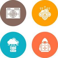 Cloud Security and Website Icon vector