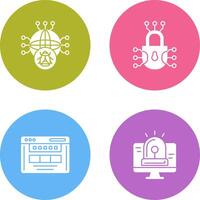 Global Malware and Cyber defence Icon vector
