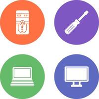 Cpu and Screw driver Icon vector