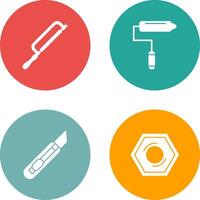 Hacksaw and Paint Roller Icon vector