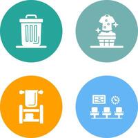 Trash Can and Laundary Icon vector