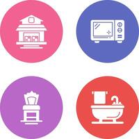 Warehouse and Microwave Icon vector