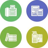 Fax and calculating Icon vector