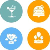 Coktail and Wedding Icon vector