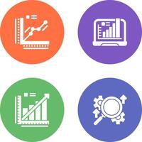 Graph and Laptop Icon vector