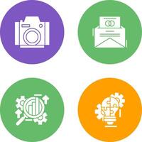 Photo Camera and Invitation Card Icon vector