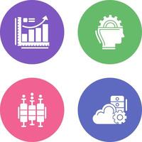Growth Chart and Machine Learning Icon vector