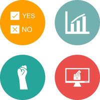 Yes No Option and Statistics Icon vector