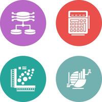 Structured Data and Calculator Icon vector