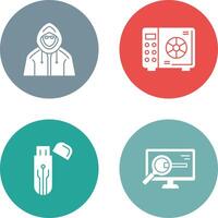 Safe Box and Hacker Icon vector