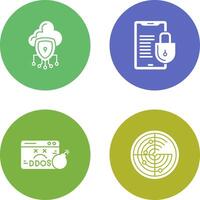 Data Protection and Smart Phone Icon vector