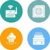 Wifi Router and Chip Icon vector