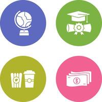 Globe and Graduation Icon vector