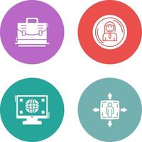Briefcase and User Icon vector