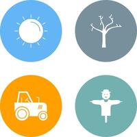 Sun and Tree Icon vector