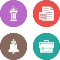 Podium and CalculatorSnack and Money Icon vector