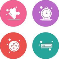 Puzzle and Stop Watch Icon vector