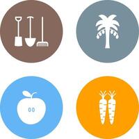 Gardening Tools and Palm tree Icon vector