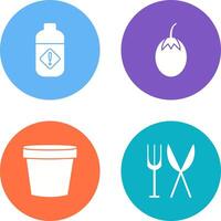 Vegetable plant and Pesticide Icon vector