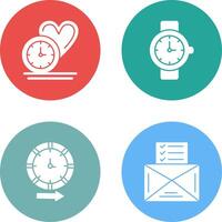 Love and Wrist Watch Icon vector