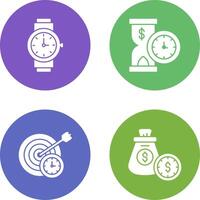 Wrist Watch and Time is Money Icon vector