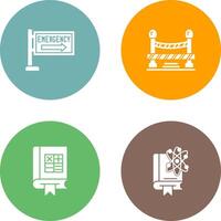 Emergency Sign and Do Not Cross Line, Icon vector