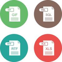 gif y sql icono vector