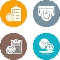 Time Management and Refresh Icon vector