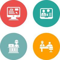 Online Job and Online Job Interview Icon vector